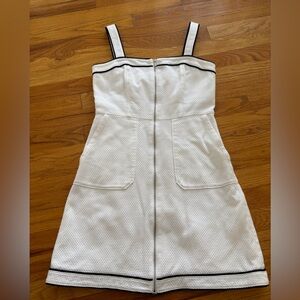 Ann Taylor White Tweed and Navy Piping Dress - Size 0